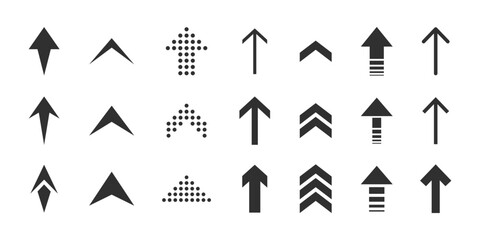 Web arrow icon set in different style. Cursor and pointer icons collection vector illustration