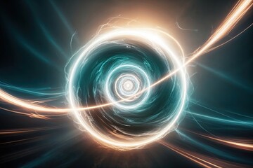 Fototapeta premium Ethereal Energy Vortex Abstract Glowing Swirl with Dynamic Motion and Stunning Light Effects