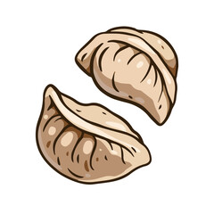 Beautifully handdrawn illustration of dumplings that every food lover will adore and appreciate