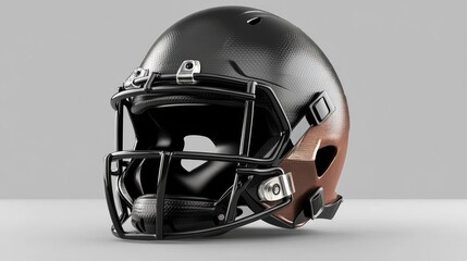 Black and Copper American Football Helmet
