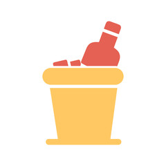 Wine Bottle in Ice Vector Icon