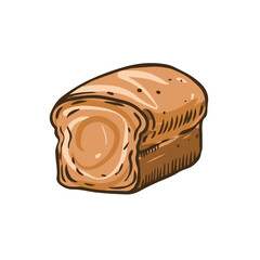 Beautiful and Freshly Baked Loaf of Bread Illustrated with a Rustic and Artisan Touch