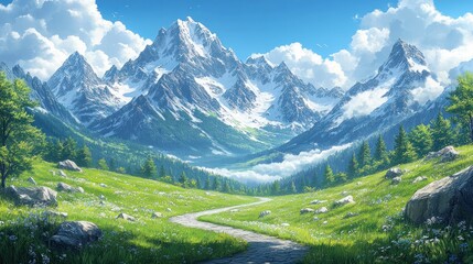 Mountain Landscape with Path