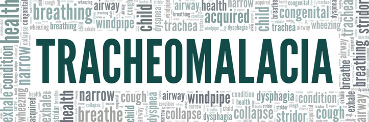 Tracheomalacia word cloud conceptual design isolated on white background.