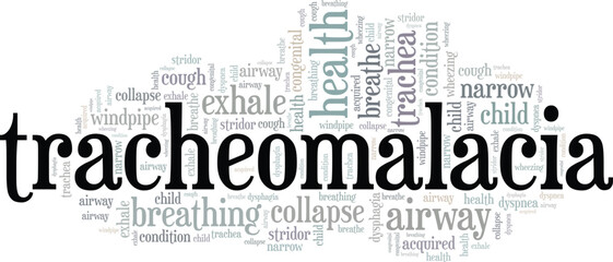 Tracheomalacia word cloud conceptual design isolated on white background.