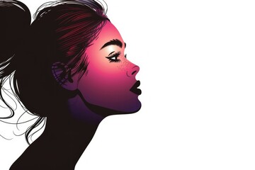 Fototapeta premium Silhouette of beautiful woman for International Womens Day design.