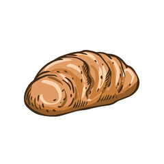 Beautifully illustrated depiction of a freshly baked artisan bread loaf, distinctively crafted