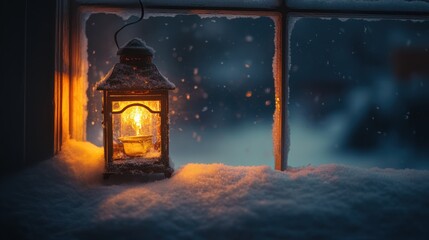Lantern in the Snow