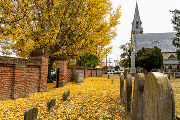 Christ Cemetery at Christ Episcopal Church in Cambridge MD in the Fall