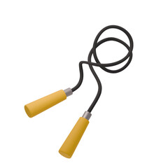 3D vector illustration of jump rope with yellow handles and black cord. Perfect for fitness, cardio, workout, and gym designs. Minimalist style, ideal for healthy lifestyle concepts