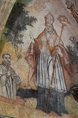 Polichromia na ścianie kościoła w miejscowości Zbyszyce w gminie Gródek nad Dunajcem.