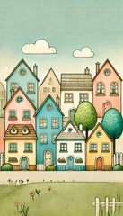 Naklejka premium illustration of houses