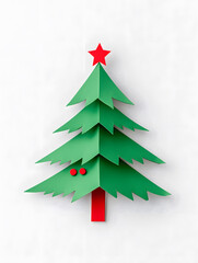 Obraz premium Origami paper Christmas tree isolated on white background 