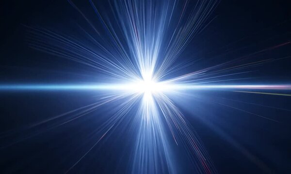 Cosmic Flare: A dazzling burst of light against a deep blue backdrop. This image captures the breathtaking beauty of a celestial event, conveying a sense of awe and wonder.