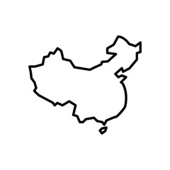 China map icon. China outline map. Simple icon design. Vector illustration