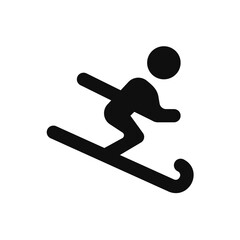 skiing icon. Simple vector sign.
