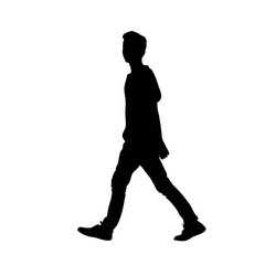 a silhouette of a person walking confidently with a casual modern style