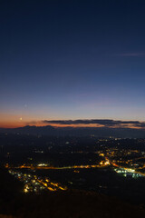 Obraz premium View of the city at night from above
