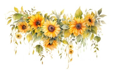Naklejka premium Sunflowers nature plant inflorescence.