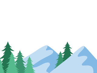 Obraz premium Christmas Background Snowy Mountain Illustration
