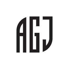 AGJ letter logo design with white background in illustrator, vector logo modern alphabet font