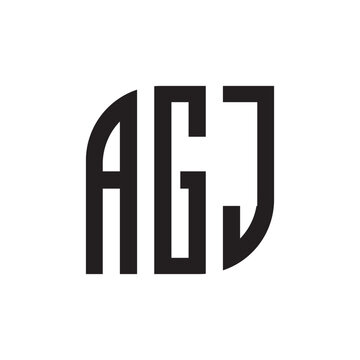 AGJ letter logo design with white background in illustrator, vector logo modern alphabet font