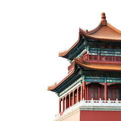 Majestic Chinese Temple Architecture with Intricate Roofs and Columns