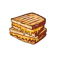 An illustration of a delicious and appetizing Grilled Cheese Sandwich that is visually appealing