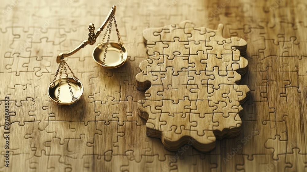 Poster a puzzle illustrates the dual themes of technology and justice, reflecting the importance of human r