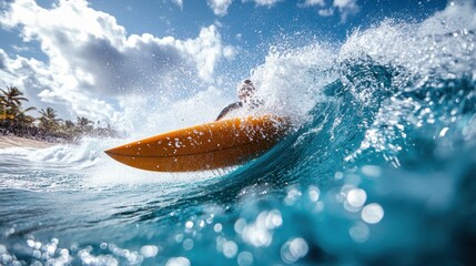 Fototapeta premium Surfer Riding a Wave