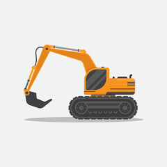 vector illustration of construction excavator. in flat design vector style