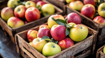 Freshly harvested apples showcase vibrant farm produce
