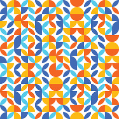 Geometric Bauhaus style background. Abstract seamless pattern. Vector illustration