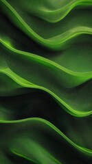 A green, wavy line with a black background