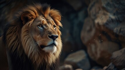Obraz premium Majestic Lion, King of the Jungle