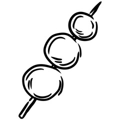 Delicious skewered meat with a glossy glaze, perfect for summer barbecues or festive gatherings at the park