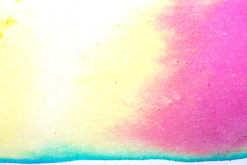 Gentle Multicolor Watercolour Paint on a White Background Drips and Lines