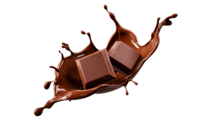 Dark chocolate bar with chocolate cream splash