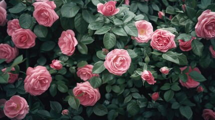 Fototapeta premium Vivid Pink Roses Garden