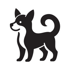 Dog collection, sticker,  Dog outline , Sitting dog silhouette vector, icon, symbol isolated on white background.