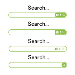 Search bar design element. Search bar for website and user interface, mobile apps. vector illustration. Search address and navigation bar icon. Collection of search form templates for websites