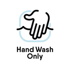 Hand Wash Only vector information sign
