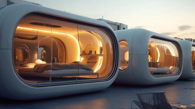 Futuristic modular housing offering customizable and flexible living solutions for modern life