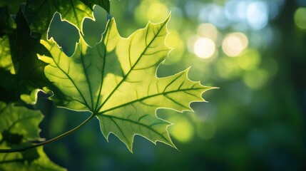 Sunlight Through Green Leaves