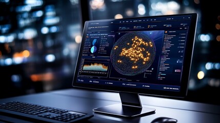 Data Analytics Dashboard on Modern Computer Screen