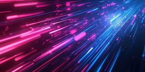 Blue and pink light streaks background digital neon.