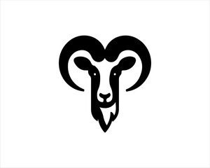 Silhouette Goat Logo Design Icon Symbol Vector Template