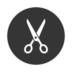 Scissors round icon isolated vector illustration