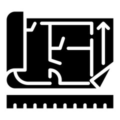 blueprint. vector single icon with a solid style. suitable for any purpose. for example: website design, mobile app design, logo, etc.
