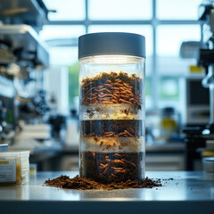 Layered worm composting bin for organic waste recycling